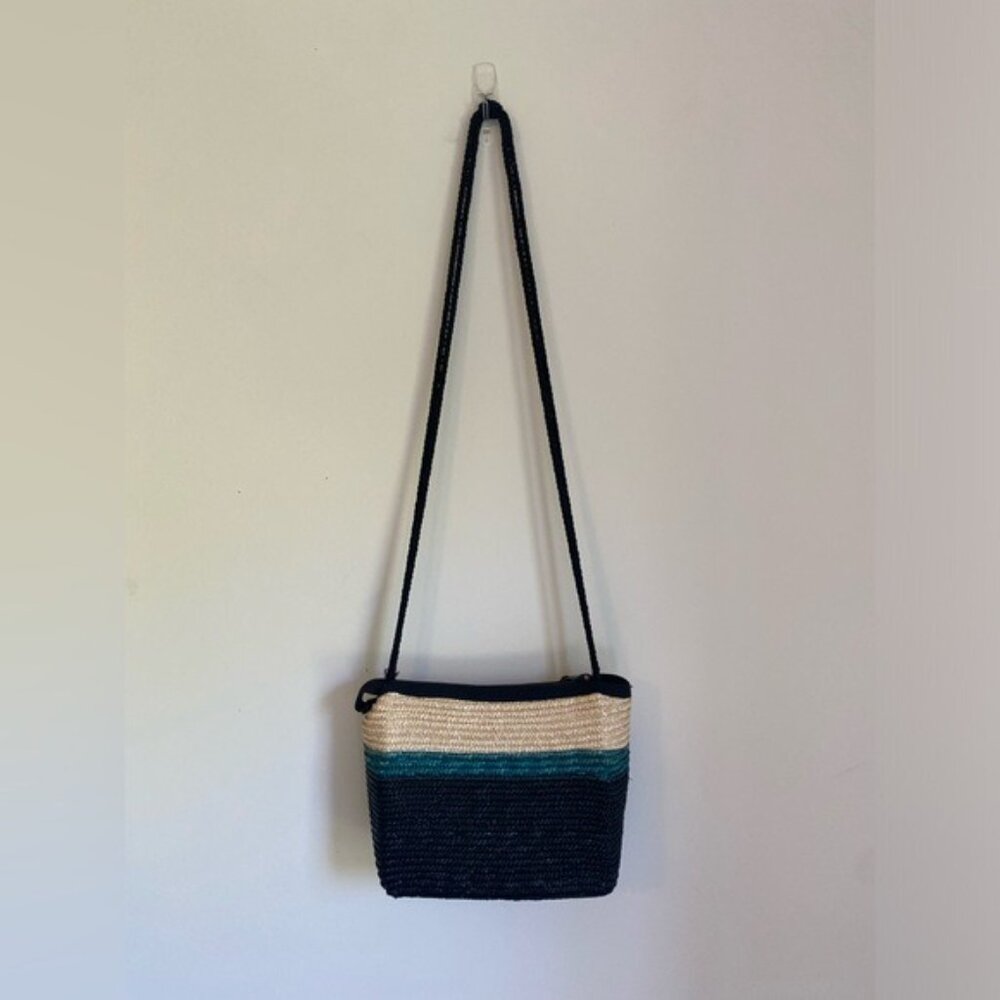 Vintage Liz Claiborne Colorful Straw Crossbody Bag 9.5"x7" - Picture 4 of 10